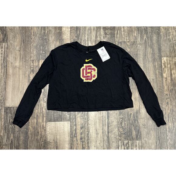 Bethune Cookman Nike Women’s Crop Top Long Sleeve Dri-Fit Black Tee Large L - Picture 1 of 5
